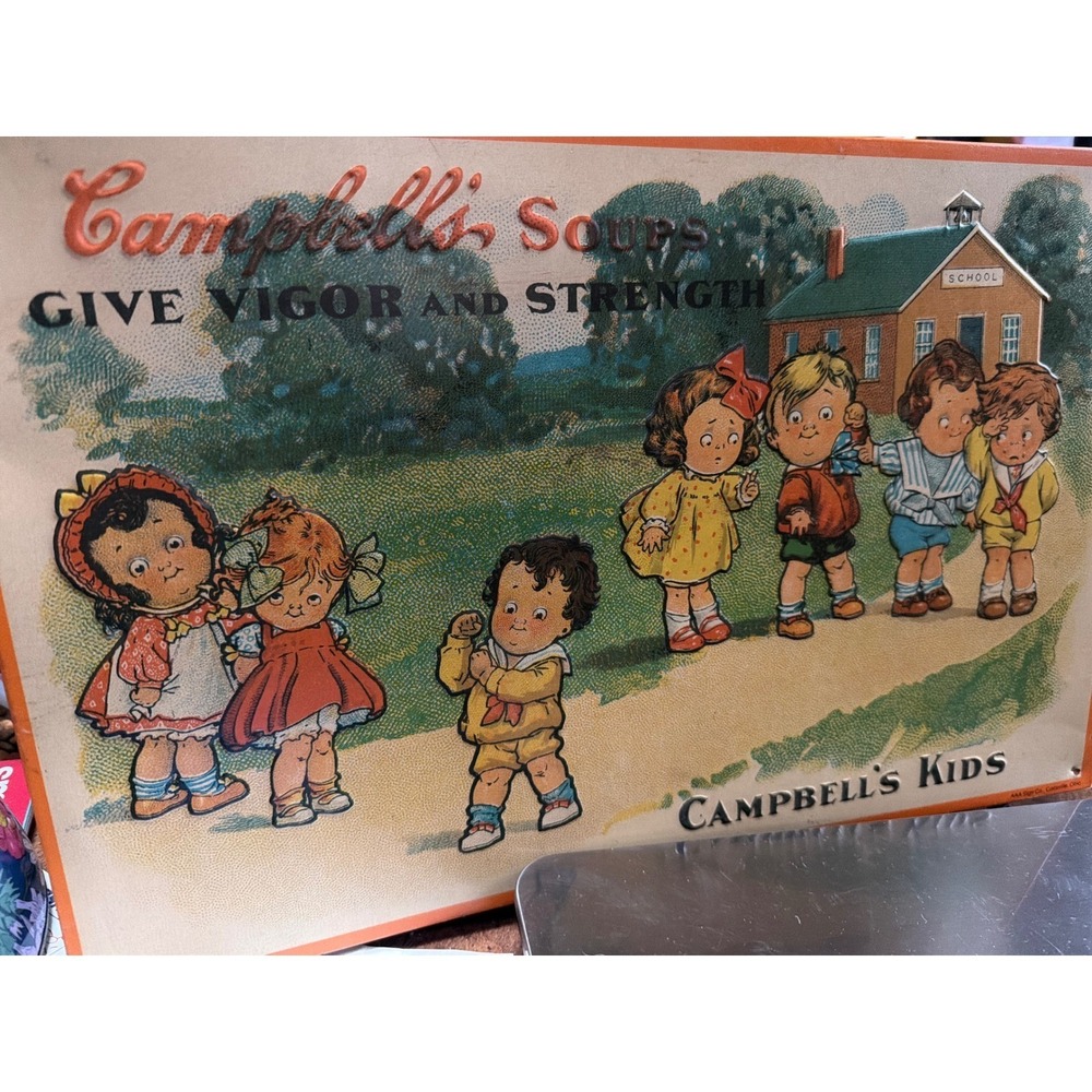 Vintage 1991 Campbells Soup Kids Metal Tin Sign Nostalgia Series AAA Sign Co